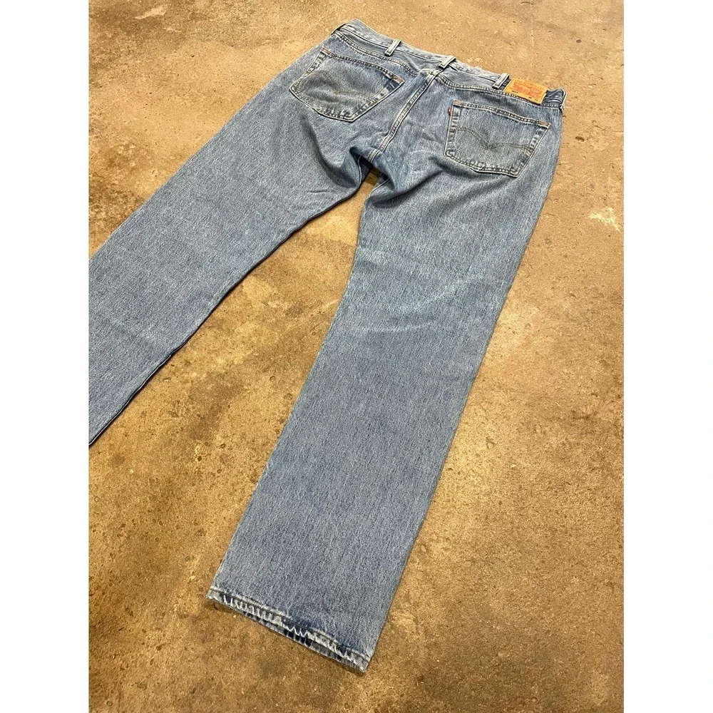 Levi's 501 Straight Jeans Men 38x32 Blue‎ Denim Stonewash Cotton Original Fit